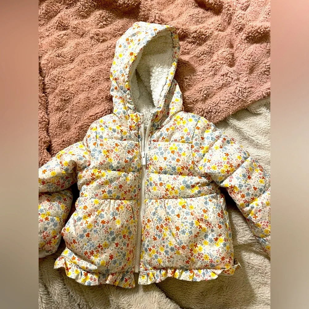 EUC Carter’s Multicolored Floral Puffer Coat